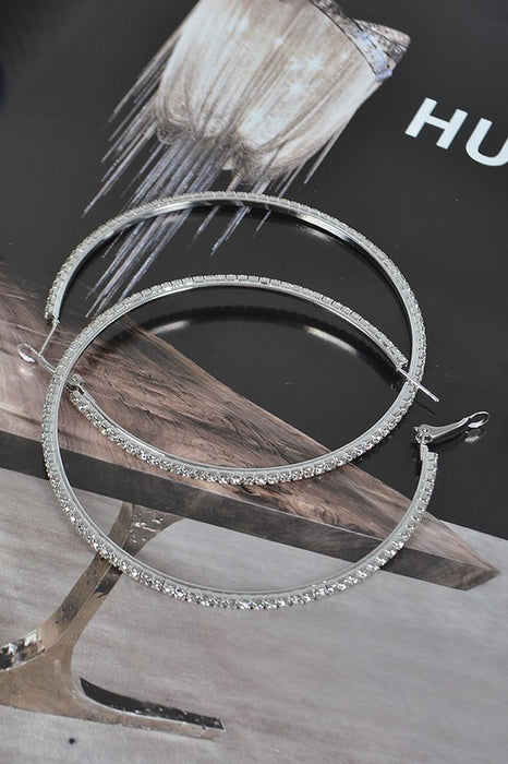 Double Rhinestone Hoop Earrings