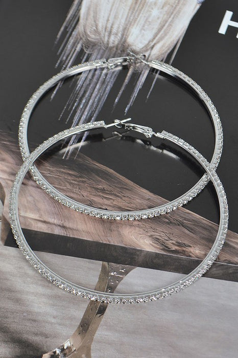 Double Rhinestone Hoop Earrings