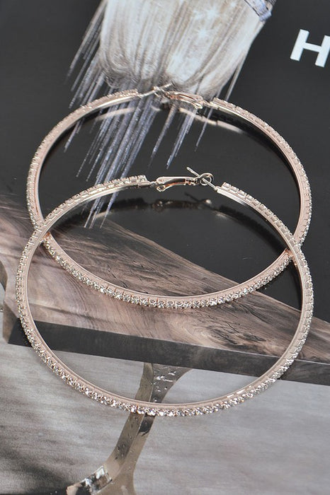 Double Rhinestone Hoop Earrings