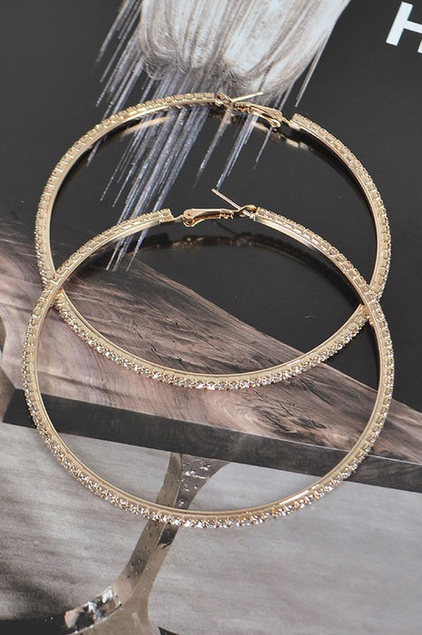 Double Rhinestone Hoop Earrings