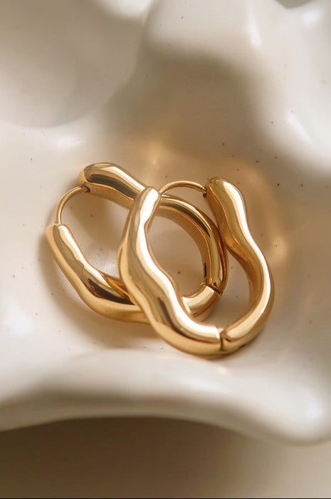 Non-Tarnish Oval Hoop Earrings