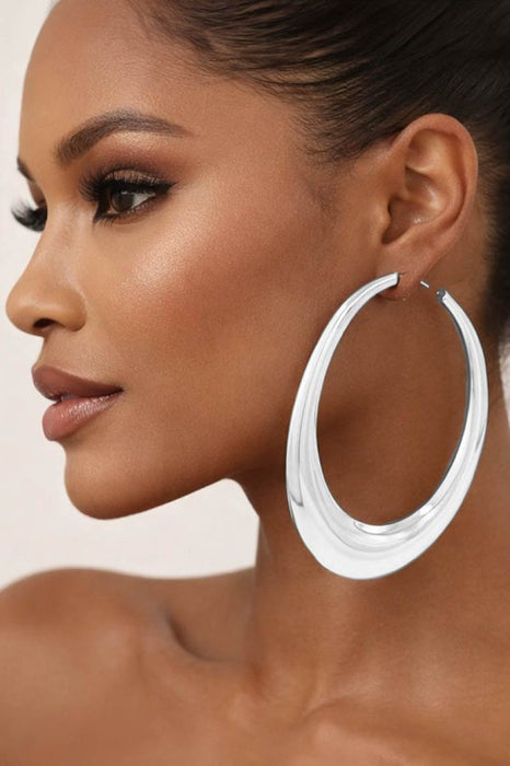 Oversized Oval Hoop Earrings