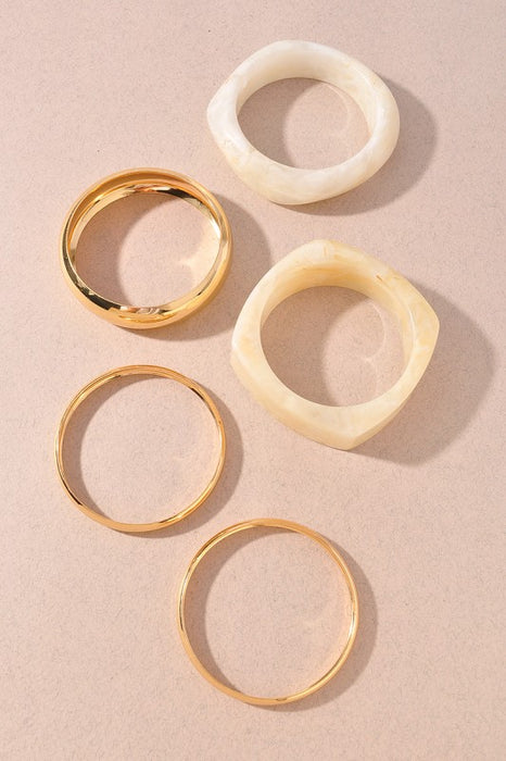 Gold & Marble Bracelet Set