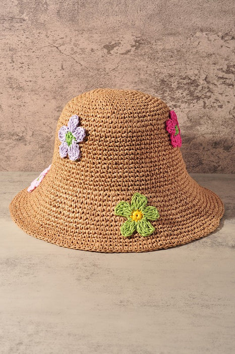 Flower Crochet Straw Hat