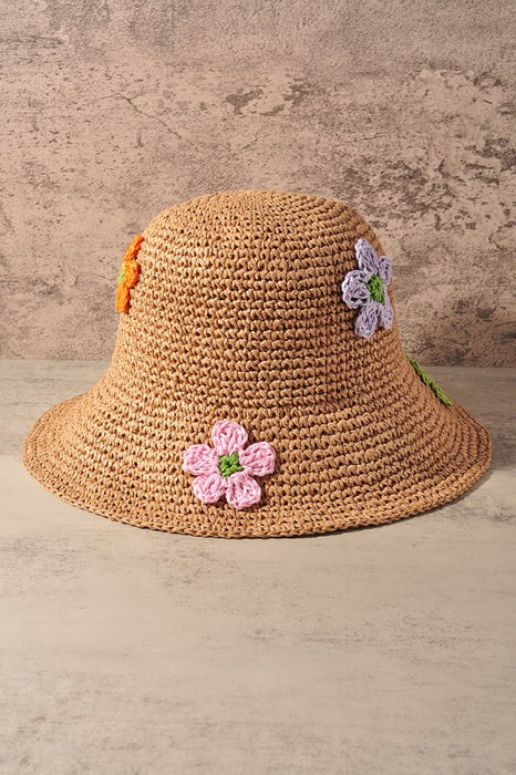 Flower Crochet Straw Hat