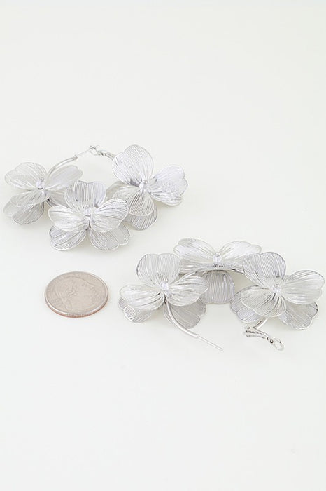 Flower Hoop Earrings