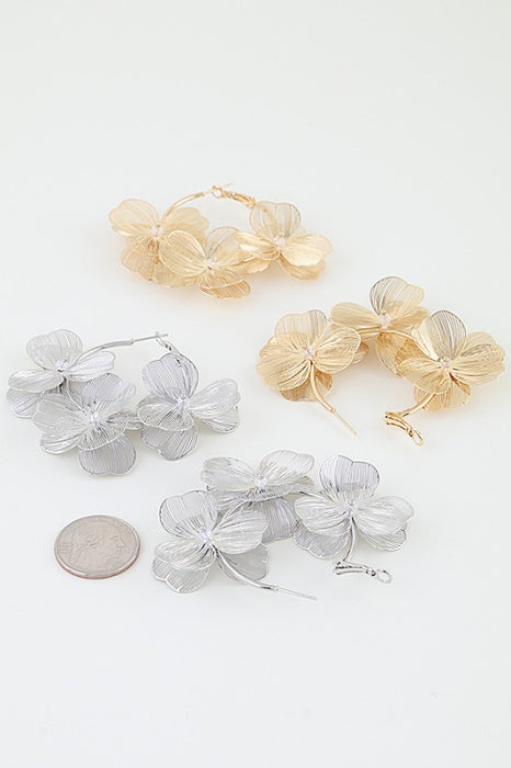 Flower Hoop Earrings