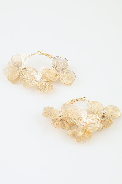 Flower Hoop Earrings