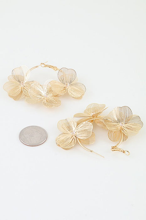 Flower Hoop Earrings