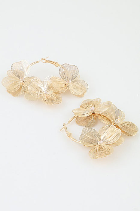 Flower Hoop Earrings