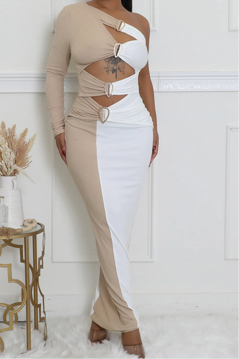 Cutout Contrast Dress