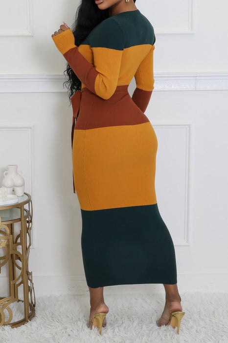 Color Block Sweater Dress