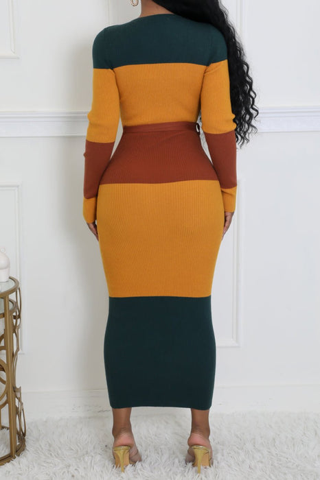 Color Block Sweater Dress