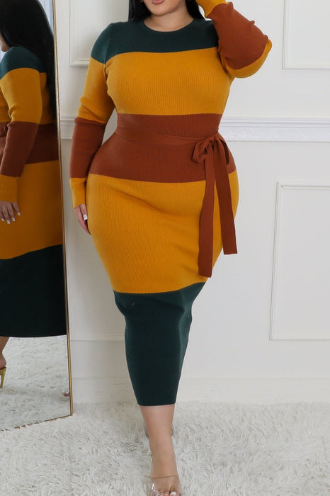 Color Block Sweater Dress