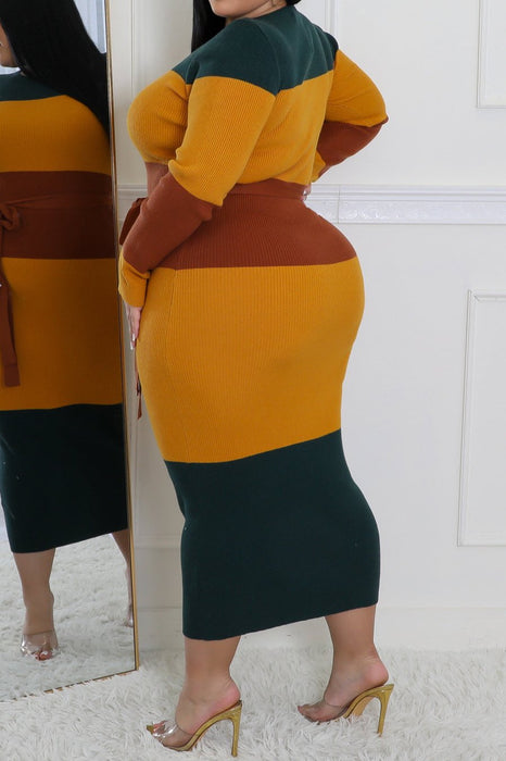 Color Block Sweater Dress