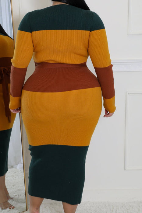 Color Block Sweater Dress