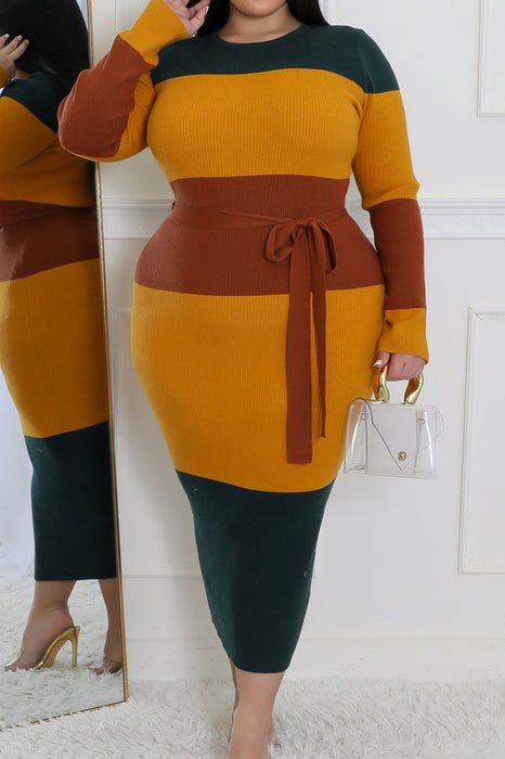 Color Block Sweater Dress