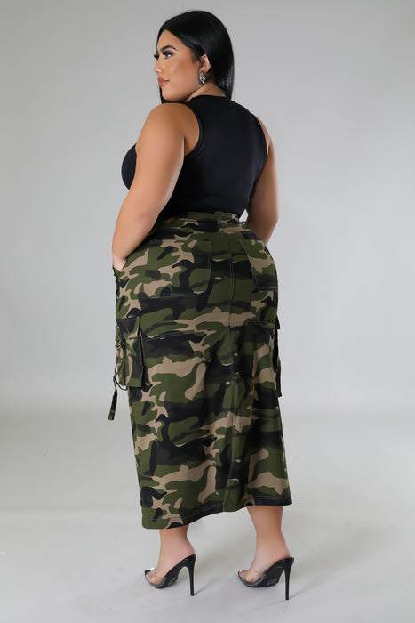 Camo Midi Skirt — D-LUX - Main Image