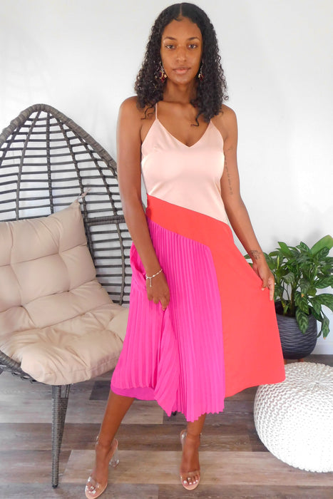 multicolor pleated dress Long Multicolor Pleated Dress Lidia Nova