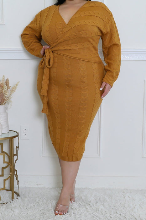 Wrap Sweater Dress — D-LUX Wrap Sweater Dress — D-LUX