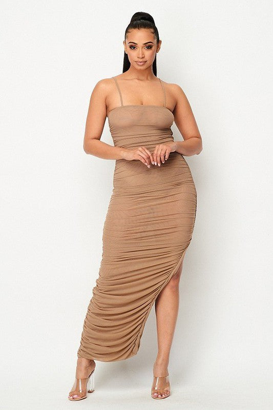 Ruched Maxi Dress — D-LUX