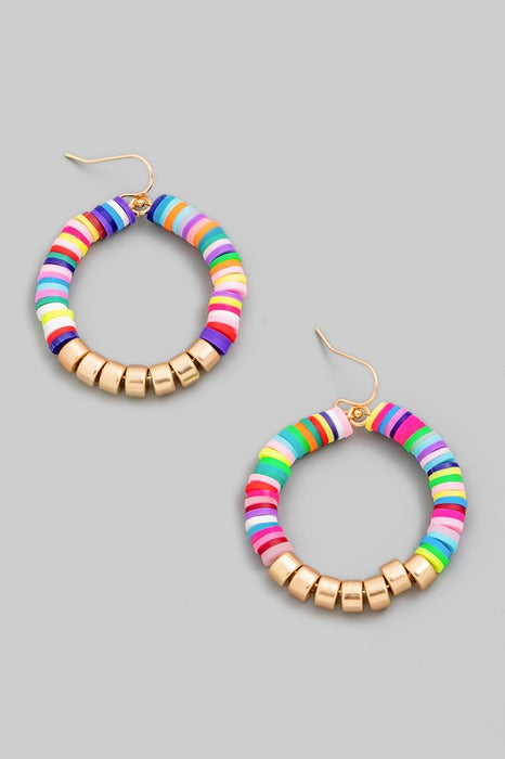 Circle Disc Bead Earrings