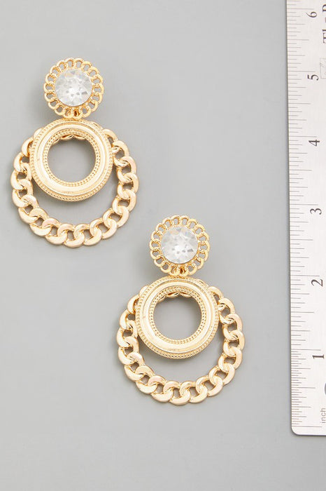 Layered Circle Chain Earrings