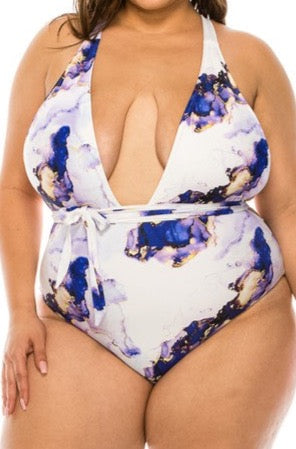 Marble Print One Piece