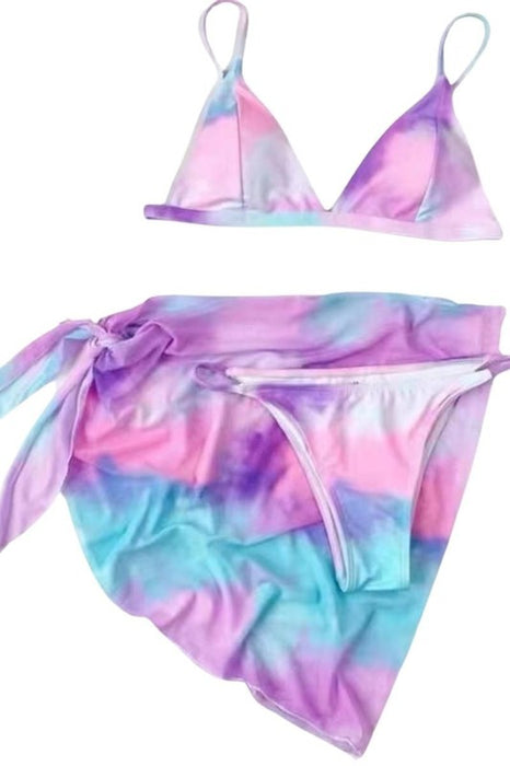 Tie Dye 3 Piece Bikini Set
