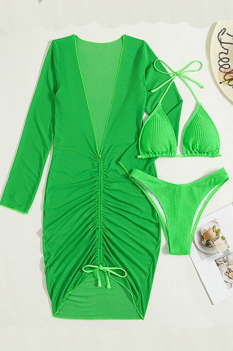 Green 3 Piece Swimsuit Set