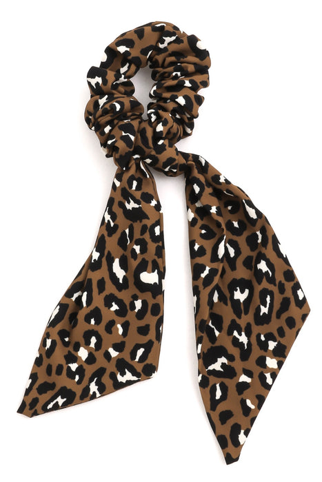 Leopard Print Ribbon Tail Scrunchie