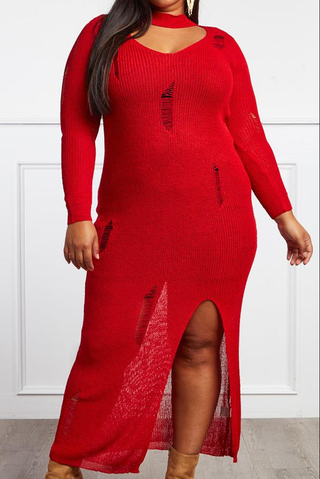 Distressed Sweater Dress