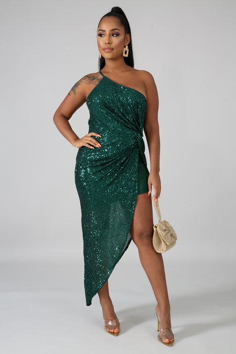 One Strap Sequin Dress