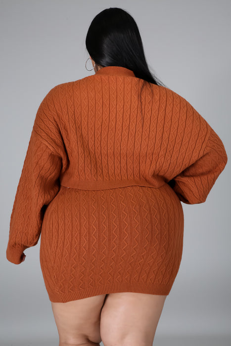 Cropped Sweater Skirt Set