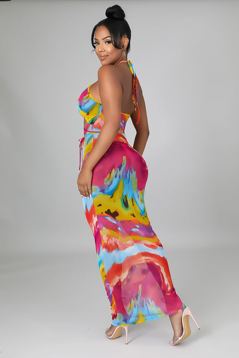 Multicolor Cutout Dress