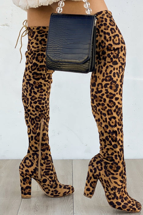 Leopard Thigh High Boots