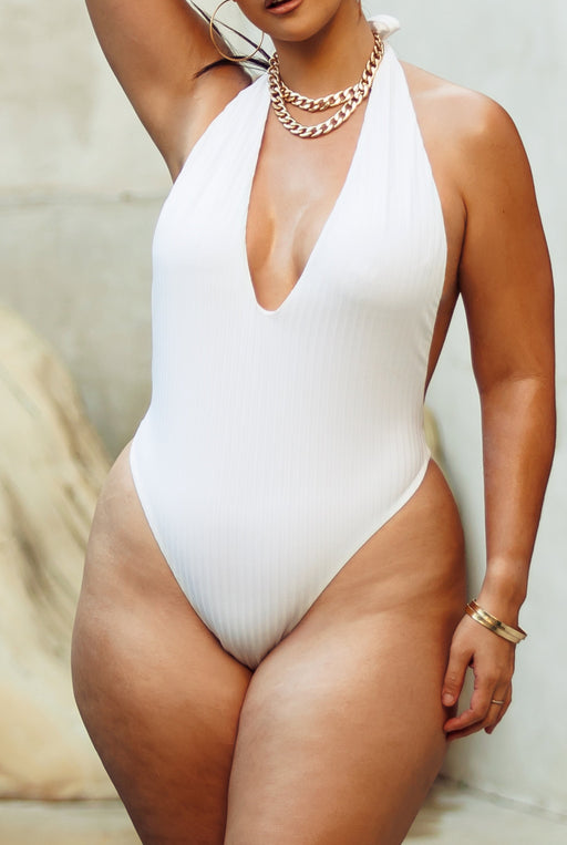 Ribbed Halter One Piece