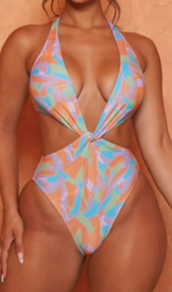 Abstract V Cut Swimsuit
