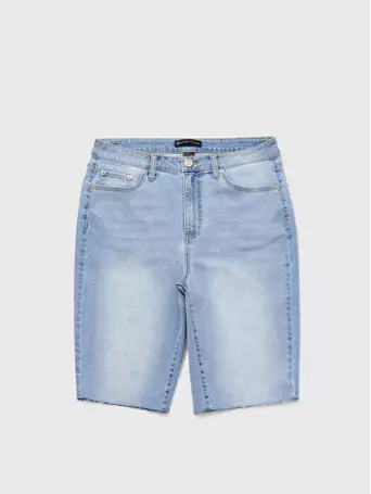 Plus Size Denim Bermuda Shorts